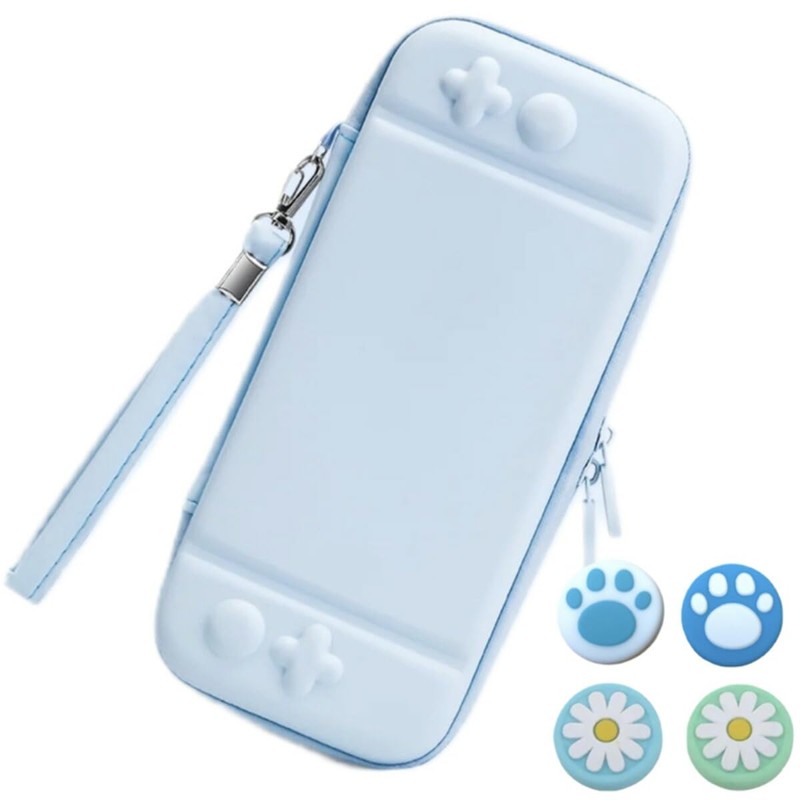 【スイッチライト専用】SWITCH LITE 専用収納ケース 保護ケース 持ち運びキャリングカバー 衝撃防止 水色ブルー