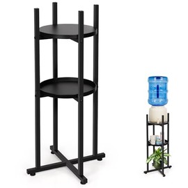 Water Dispenser Stand 5 Gallon Water Jug Stand Sturdy Water Stand(32.8" Hight-11.2" Wide) Water Jug Stand with 2 Round Shelfs for 1-5 Gallon Water Bottles/Crocks, Water Jug and Plant Stand
