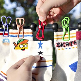 Travel Washing Line,Portable Retractable Washing Line with 12 Colorful Pegs Elastic Travel and Camping Clothes Line Portable Clothesline for Indoor Outdoor Use Windproof Drying Solution