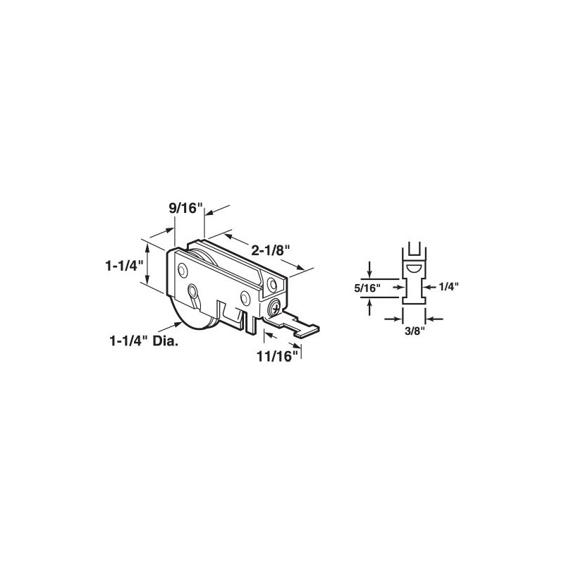Prime-Line N 6965 Steel Mirror Sliding Door Roller Assembly with