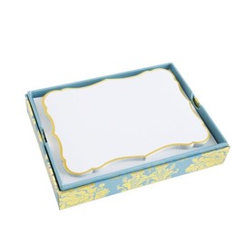 Anna Griffin, Robin's Egg Luxury Correspondence Cards, Boxed Set of 20 Decorative Diecut Cards with Gold Foil Edge