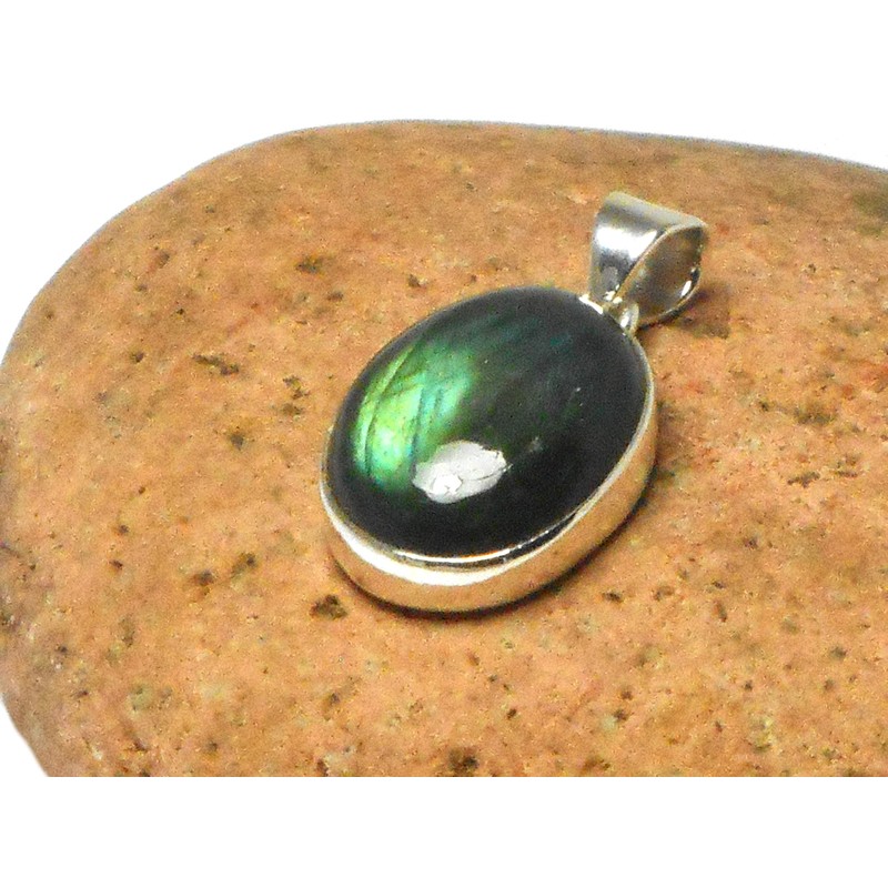 925 Sterling Silver Oval Fiery Labradorite Stone Labradorite Pendant, Stone,