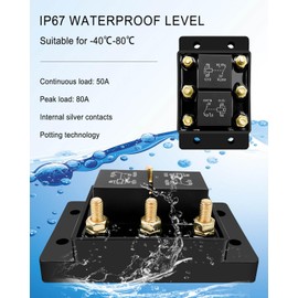 Forward and Reverse Relay Module Fit for Tarp or Winch Motor Snow Plow Replace ATP0110 5541100 CH 24452 K10746M 13994, with Terminals, 1 Set