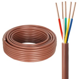 YDDECW Thermostat Wire - 18/5 20FT Solid Copper 18 Gauge 5 Conductor Power Circuit Cable for Heating & air Conditioning Equipment, doorbells and Other Indoor/Outdoor Low Voltage Applications Use