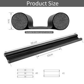 2 pieces draught excluder for doors 96 cm, door draught stopper, door seal bottom, sound and dustproof door floor seal, draughts cold noise stop (black)