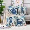 Tikeciti Summer Ocean Pillow Covers Blue Stripes 18 x 18