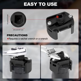 JAGASOL Adjustable Oil Filter Wrench, 60-80 mm (2.36-3.15 inch), Heavy Duty Universal Oil Filter Removal Tool 1/2 inch Drive, Cap Style Oil Filter Tool Perfect Fits