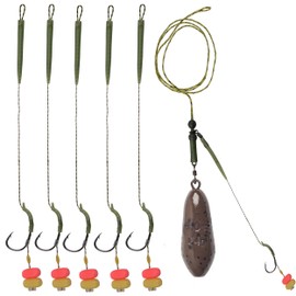 Carp Fishing Rigs Terminal Tackle Kit Hair Chod Helicopter Rig with Hooks Weights Swivel Snaps Sleeves Boilie Bait Rigs Setup Carp Fishing Accessories (Strip Sinker Rigs, 2.5oz_70g)