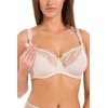 Teyli Women's Nursing Bra - Bra Underwired Bra Large Sizes Maternity Clothing with Lace - Nursing Bra Large Breasts - Women's Bra Breastfeeding, beige