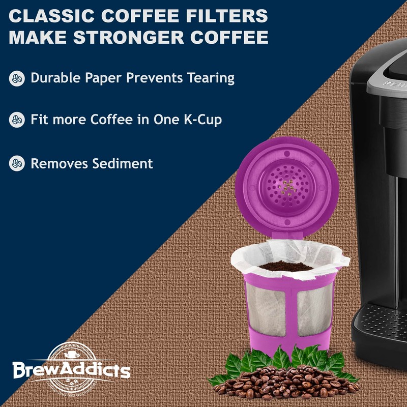 Brew Addicts 300 Paper Coffee Single-Use Filters for Keurig Brewers