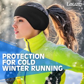 Lauzq Winter Fleece Ear Warmers Muffs Headband for Men Women Kids Ski Running Cycling
