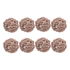 MECCANIXITY 8 Pcs Wicker Rattan Balls 1.2 Inch Rattan Decorative Balls Vase Fillers for Wedding Party Centerpiece Bowls Home Decoration Brown