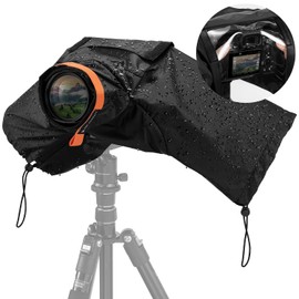 K&F Concept Camera Raincoat, Raincoat, Rain Cover, Transparent Window, Waterproof Zipper for Camera + Lens, Compatible with Sony A7RV, Canon, Nikon, Panasonic, Olympus, Mirrorless, Digital Camera