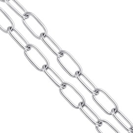 PATIKIL 304 Stainless Steel Coil Chain, 1/8 Inch x 32.8 Ft, Metal Plain Link Chain, Rustproof Hardware Cable for Hanging Plant Chandelier Fence Swing Clothes