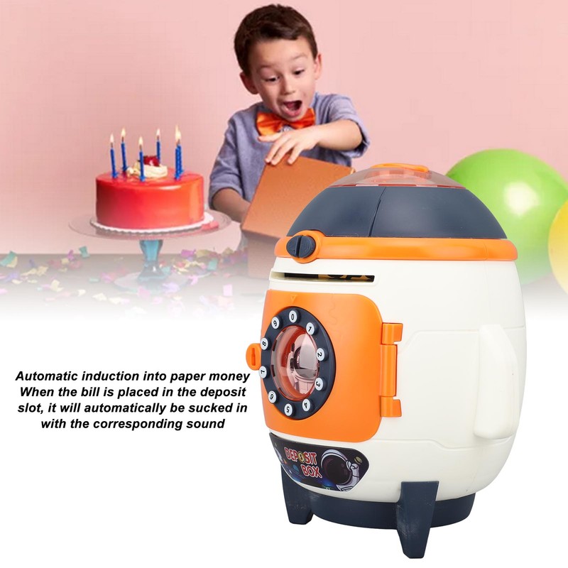 Piggy Bank Rocket Look Lighting Effect Large Capacity Password Money