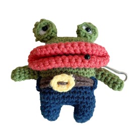 Yatchen Plush Case Compatible with AirPods 1&2, Kawaii Cute 3D Cartoon Fur Sausage Mouth Frog Design Funny for Airpods 2nd 1st Generation Cover with Keychain Protective Case for Women Girls