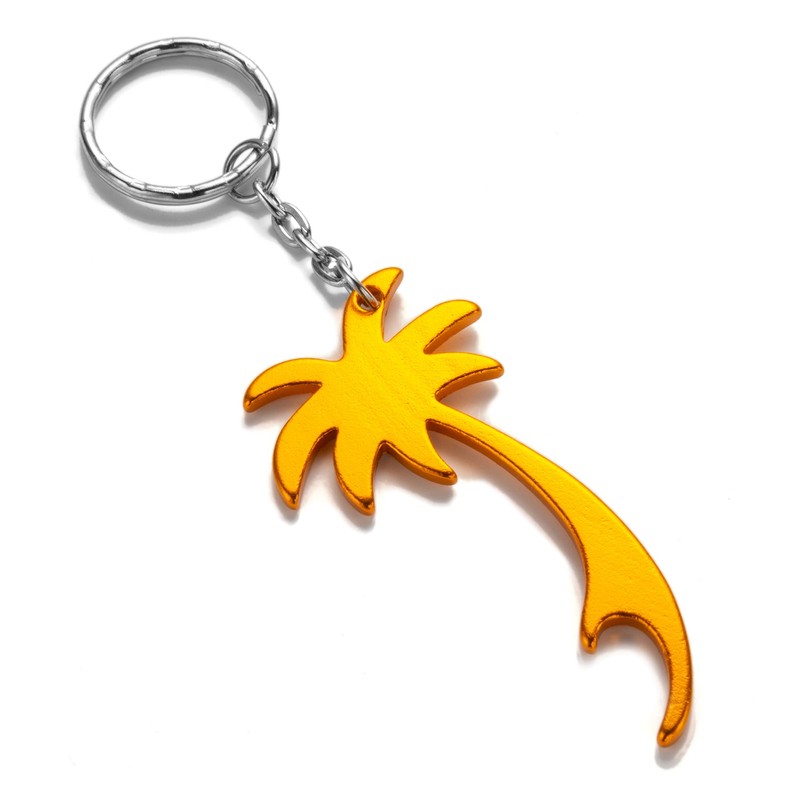 Gold Palm Tree Keyring Keychain Bottle Opener