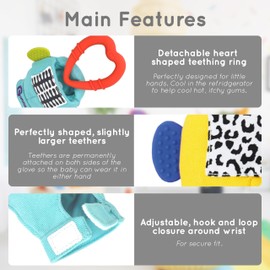 Gummee Glove Baby Teething Mitten - Detachable Teething Toy - Baby Teething Glove 3-9 Months - Premium Teething Glove - Teething Mitten for Babies - Teething Toys for Baby - Baby Gifts - Baby Toys