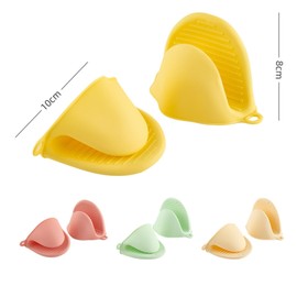 Heat Resistant Finger Protector Pot Holder, Silicone, Cooking Pinch Grips Oven Mitts, for Kitchen Cooking & Bakin, Wall-Mounted Hot mitt, 1 Pairs (Color : Green)