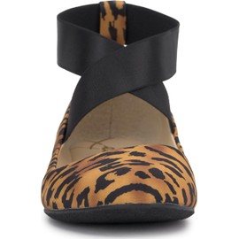 Jessica Simpson Women's Mandayss Ballet Flat, Natural Tiger Print, 8