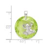 Sterling Silver Green Cz Frog Pendant (Length=26) (Width=20)