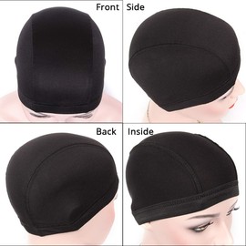Dome Caps For Wigs Small Wig Dome Cap 6 Pcs Stretch Black Dome Caps For Women Men And Kids Mesh Dome Caps (6 Pcs, Black, #S)