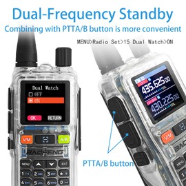 BaoFeng UV-5R Mini Radio,5R Mini Dual Band Walkie Talkies,App Programming,Copy Frequency,5W Power,999 Channels,USB-C Fast Charging (Transparent-1Pack)