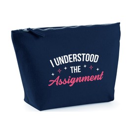 Hippowarehouse I Understood The Assignment Printed Make up Cosmetic wash Bag 18x19x9cm