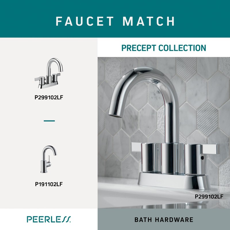 Peerless PA347 Precept Towel Ring, Polished Chrome