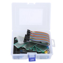 Circuit Board Complete Practical Double Sided Prototype Boards with 5 Colors LED for DIY Electronic Projects