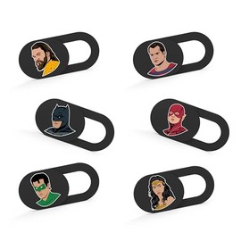 Tsyfro Ultra-Slim Laptop Camera Cover Slide | 0.03 Inch Thick | Upholds Digital Privacy | Compatible with Mobiles, Tablets, Desktops & Laptops (Super Hero Set 1-6 Pack)
