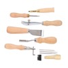Leather Working Tools Set Log Color Curved Handle DIY Hand