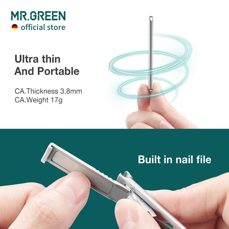 MR.GREEN Stainless Steel Fingernail and Toenail Clippers, Ultra Thin Sharp