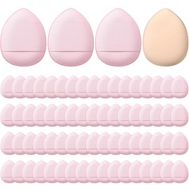 Gerrii 72 Pcs Finger Powder Puff Mini Makeup Sponge Soft Beauty Makeup Blender Puff for Foundation, Face Powder, Under Eye Setting, Concealer, Repair Cream, Cosmetic Tool(Pink)