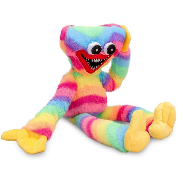 Huggy Wuggy Plush Toy, Christmas, Soft, Scary Fun, Horror Doll, Gift, Manga Poppy, Hugging Game, Halloween Decoration, Playtime, Christmas Gift, 15.7 Inches (40 cm), Rainbow Colors