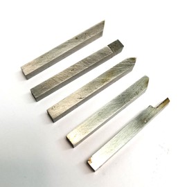 ZR 5 Pcs 4x4mm Carbide Tipped Lathe Metal Cutter Bit Cutting Tool Set Turning Boring Cutters Accessories for Mini Miniature Metal Lathe