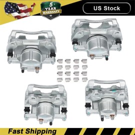 GEARZAAR Front & Rear Disc Brake Calipers w/ Bracket Fits 2008-2017 Jeep Direct Fit