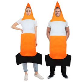 FNA FASHIONS® Adult Novelty Traffic Cone Bodysuit Fancy Dress Costume|Unleash the Fun at Stag Parties and Fancy Dress Events with this Hilarious and Versatile Outfit|