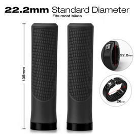 Adiwo Bicycle Grips Ergonomic Handlebar Grips Bicycle Made of Non-Slip, Quick Assembly, for Trekking Bike, Road Bike, City Bike, Folding Bike, Mountain Bike, Type B, Black
