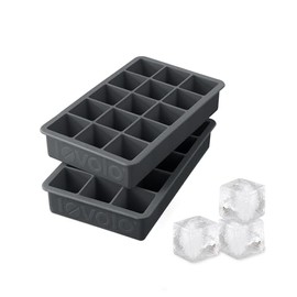 Tovolo Perfect Cube - Juego de 2 charolas para hielo, color rojo, Set de 2, Carbón, Juego de 2, 1