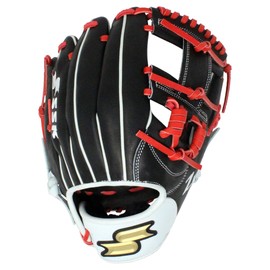 SSK Z9 Maestro Infield Baseball Glove – 11.25" - 11.5” - 11.75” - 12” – Right & Left Hand Throw (11.75" - Left Hand Throw, Black/Red)