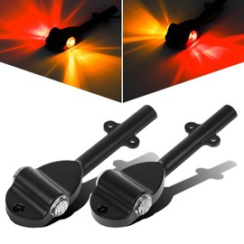 Partsam RED Amber LED Trailer Fender Bullet 3/4" Led Clearance Marker Light Front Rear - Clear Set, Trailer Fender Lights, Trailer Fender Clearance Lights Assembly with Bracket Trailers Over 80" Wide