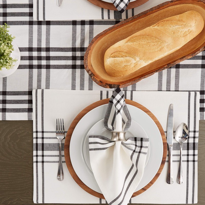 DII Home Sweet Farmhouse Kitchen Textiles, Placemats, 13x19, Black 6