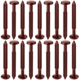 Blulu 18 Pcs 3 Inch Vinyl Shutter Fastener Window Panel Peg Lok Pin Pegs Screws Shutter Spikes Anchor (Burgundy Red)