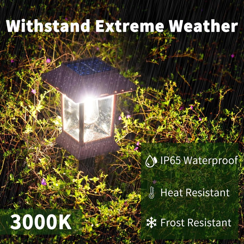 Glosola 6Pack Solar Pathway Lights Outdoor Waterproof IP65, Brown Solar