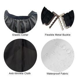 Gabri Professional Barber Cape Gown - Premium Hairdressing Cape for Hair Salon - Waterproof Hair Cutting Capes and Gowns for Barber Shops (Plain Black, 160cm (L) x 140cm (W))