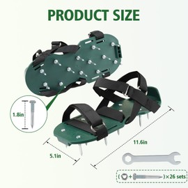 Lawn Aerator Shoes for Grass, Lawn Aeration Shoes with Adjustable Hook Loop Straps and Heavy Duty Spike, Soil Aerator Tool for Aerating Patio Yard Garden