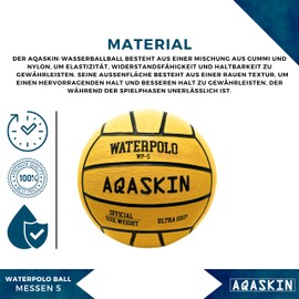 AQASKIN Water Polo Ball Yellow Rubber 1 Size 5 1