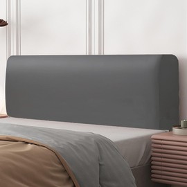 Kamanan Bed Headboard Covers, PU Leather Bed Headboard Cover, Bed Headboard Cover Leather, Dustproof Stretchy Headboard Cover, Dustproof Protective Cover for Bedroom Headboard (Grey, 200 cm)