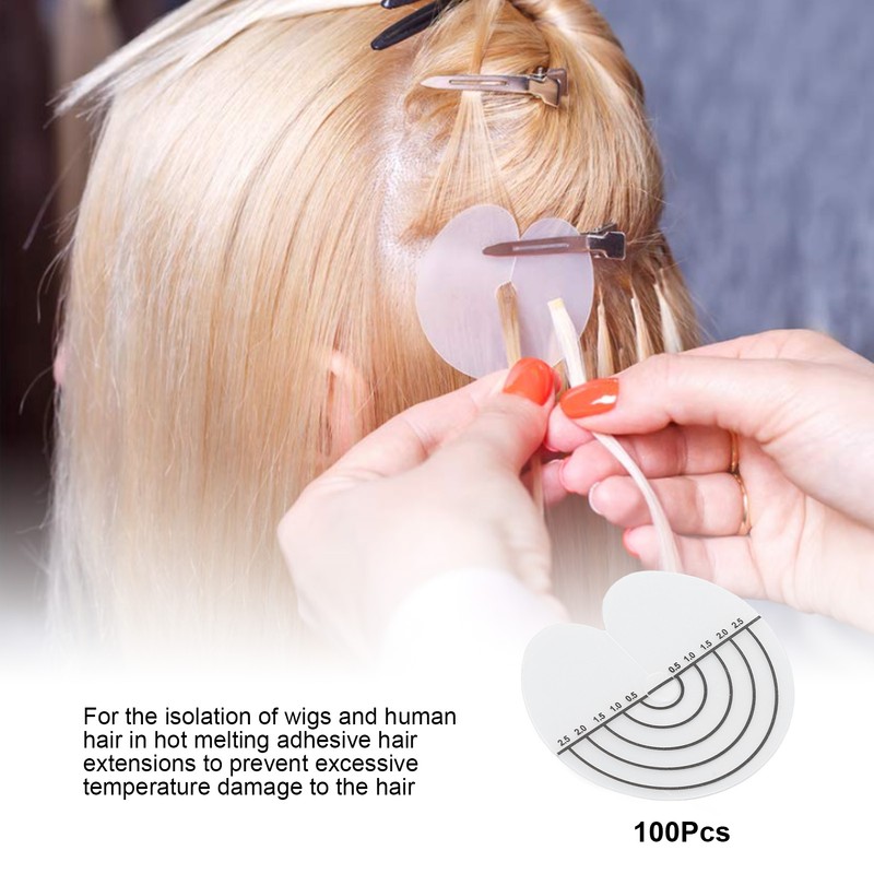100Pcs Hair Heat Shield Guards with Scale Single Hole PVC